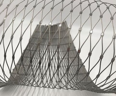 304ステンレス鋼ロープメッシュ フレキシブル安全ネット 装飾ワイヤーロープメッシュ 手すりおよび動物園エンクロージャー用カスタムサイズ