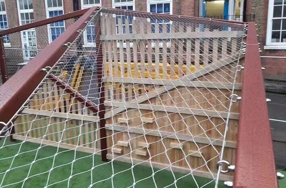 304ステンレス鋼ロープメッシュ フレキシブル安全ネット 装飾ワイヤーロープメッシュ 手すりおよび動物園エンクロージャー用カスタムサイズ