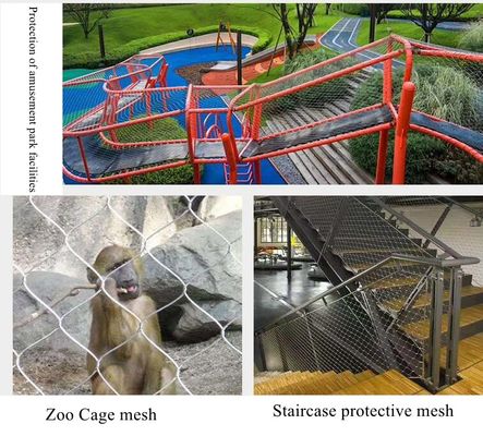 動物園の鳥小屋用304ステンレス鋼ケーブルメッシュ 黒酸化