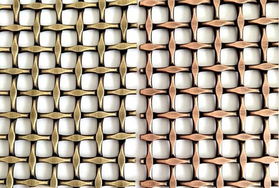 カーテン用耐久性ゴールデンブラスカラーステンレス鋼建築用ワイヤーメッシュ