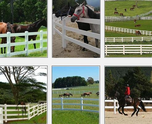 耐久性3レール PVC農場フェンス プラスチックフェンス 牧場パドック 馬フェンス