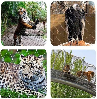 動物園エンクロージャ用ステンレス鋼ロープワイヤーメッシュ304/316