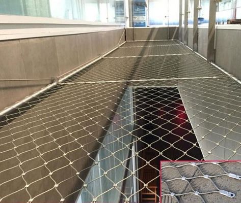 カスタマイズされた銀のステンレス鋼ロープ網 リサイクル可能 建築保護のためのメンテナンス無料