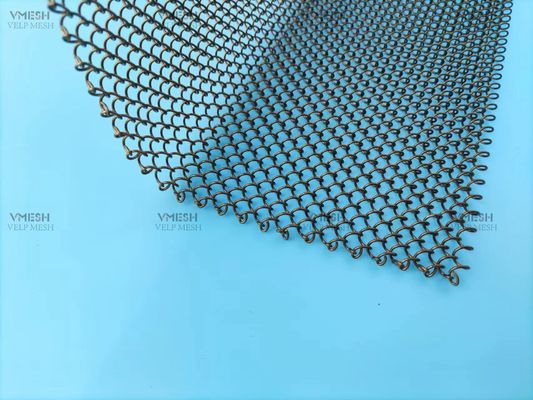 カスタマイズされたサイズ 6*6mm ペア設計暖炉スクリーンメッシュのチェーン リンクの金属カーテン
