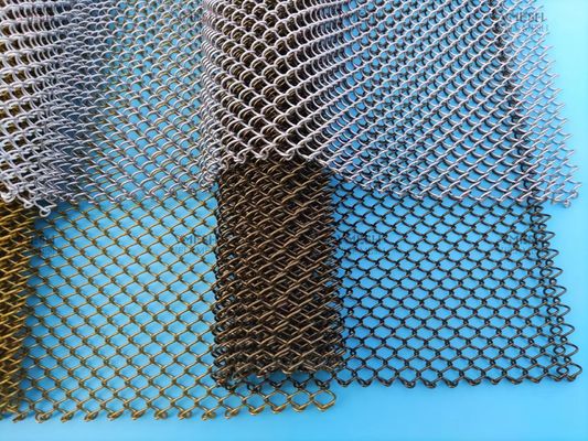 家庭用屋内金属メッシュ金色スチール製暖炉メッシュスクリーンカーテン