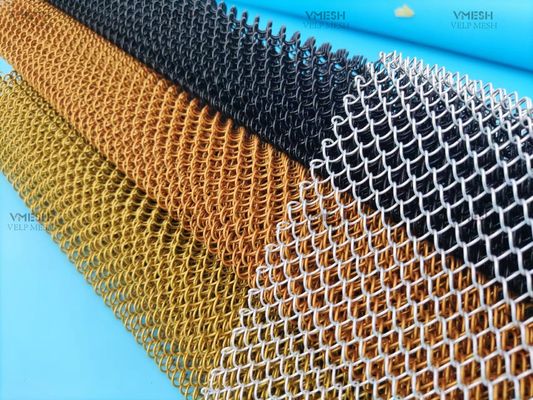 建築用 折りたたまれた織布線網 飾り付け用 メタルチェーン網 カーテン合金網 コイルドレッパー