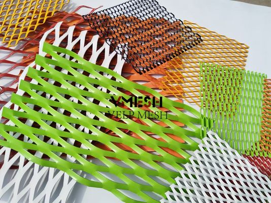 PVDF アルミニウム 拡張メタルメッシュ 5.5mm 6.0mm 壁カバー 換気ファサード