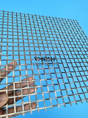 カスタム粉体塗装陽極酸化建築メッシュ圧着階段欄干用編まれた金属メッシュ