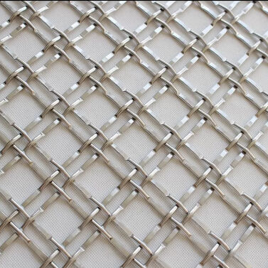 Gold Painted Architectural Metal Mesh Decorative Woven Wire Pattern Strip Mesh Panels 