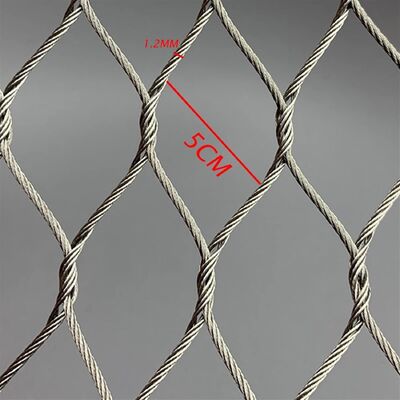 7*7 ケーブルメッシュステンレス鋼線手編まれたロープメッシュ動物の安全保護フェンス