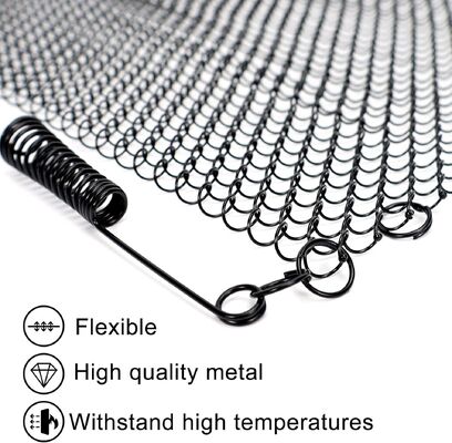 Strong Chain Link Metal Mesh Coil for Decorative and Safety Fireplace Screen