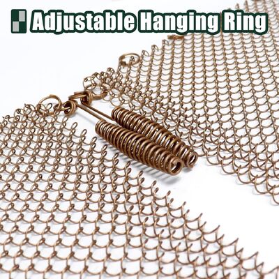 カスタマイズされたサイズ 6*6mm ペア設計暖炉スクリーンメッシュのチェーン リンクの金属カーテン