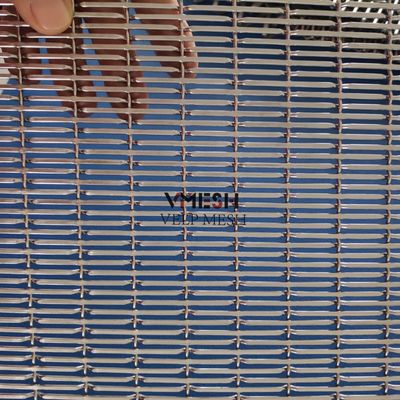 建築用フラットクリンプ織り金網 ステンレス鋼 装飾用ワイヤーグリル