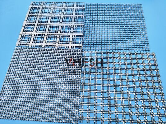 カスタム粉体塗装陽極酸化建築メッシュ圧着階段欄干用編まれた金属メッシュ