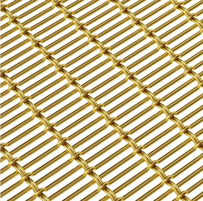 ゴールドカラーの建築装飾ステンレス鋼編まれたケーブルロッドワイヤーメッシュシート