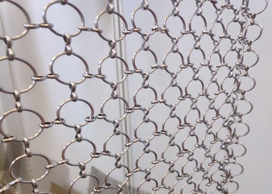 金の耐火性のChainmailリング網のカーテン3.8mm-50mmの開き